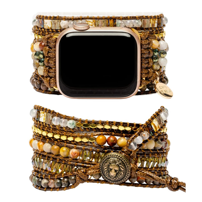 Cape Diablo Handmade Boho Watch Band Compatible with Apple Watch 49MM 45MM 44MM 42MM 41MM 40MM 38MM Beaded Wrap Bracelet for iWatch SE/9/8/7/6/5/4/3/2/1, Fancy Strap for Women Moonlight Goddess