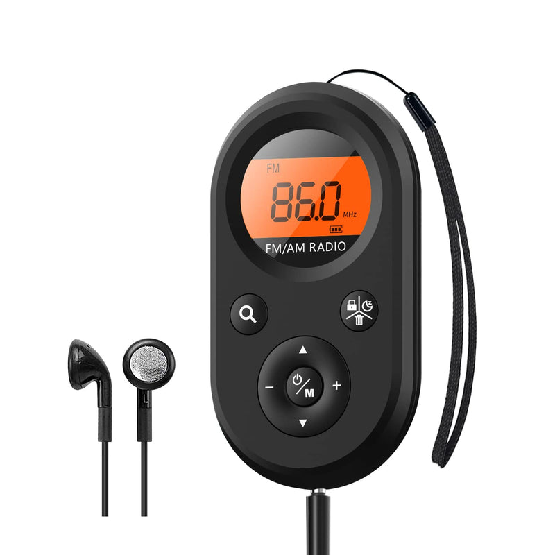 Personal Pocket Radio AM/FM Portable, Rechargeable Transistor Radio with Best Reception, Long Battery Life, Stereo Headphones, Sleep Timer, Backlit… MI01 AM/FM radio