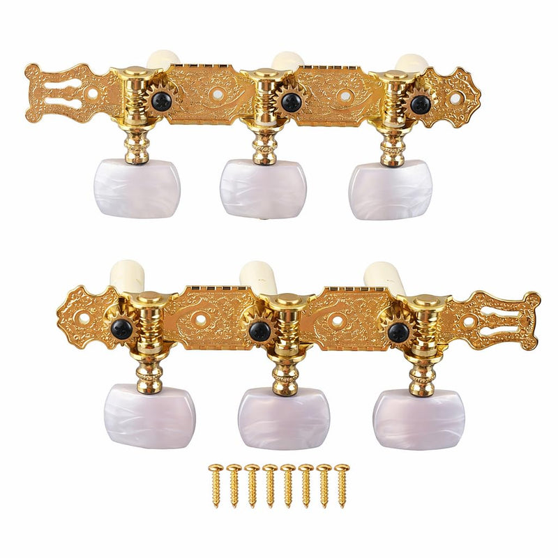 [AUSTRALIA] - 2Pcs Guitar Tuners Machine Head, Classical Guitar String Machine Heads Tuning Pegs Keys Tuners Set White Button 