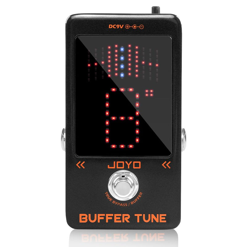 JOYO Buffer Tuner Pedal Built-in Buffer with Accurate Tuning and LED Screen for Electric Bass Guitar Effects (Buffer Tune JF-19) Buffer,Tuner Black