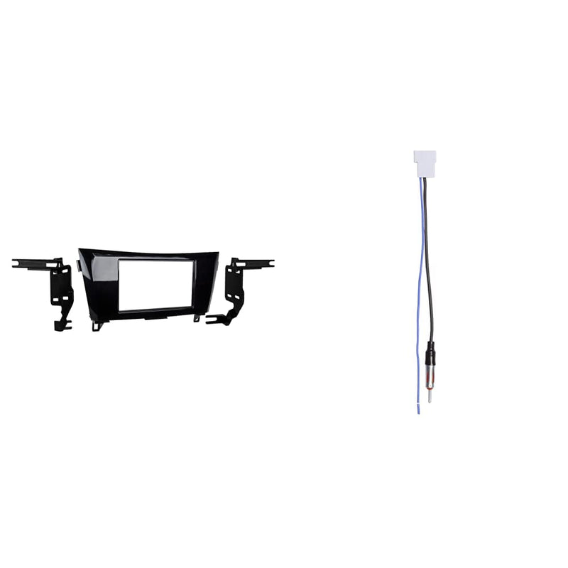 Metra 95-7622HG Double DIN Installation Dash Kit for 2014- Nissan Rogue (Black) & Metra Electronics 40-NI12 Antenna Cable to Aftermarket Radio Adapter for Select 2007-Up Infiniti/Nissan Vehicles,Black Dash Kit + Antenna Cable
