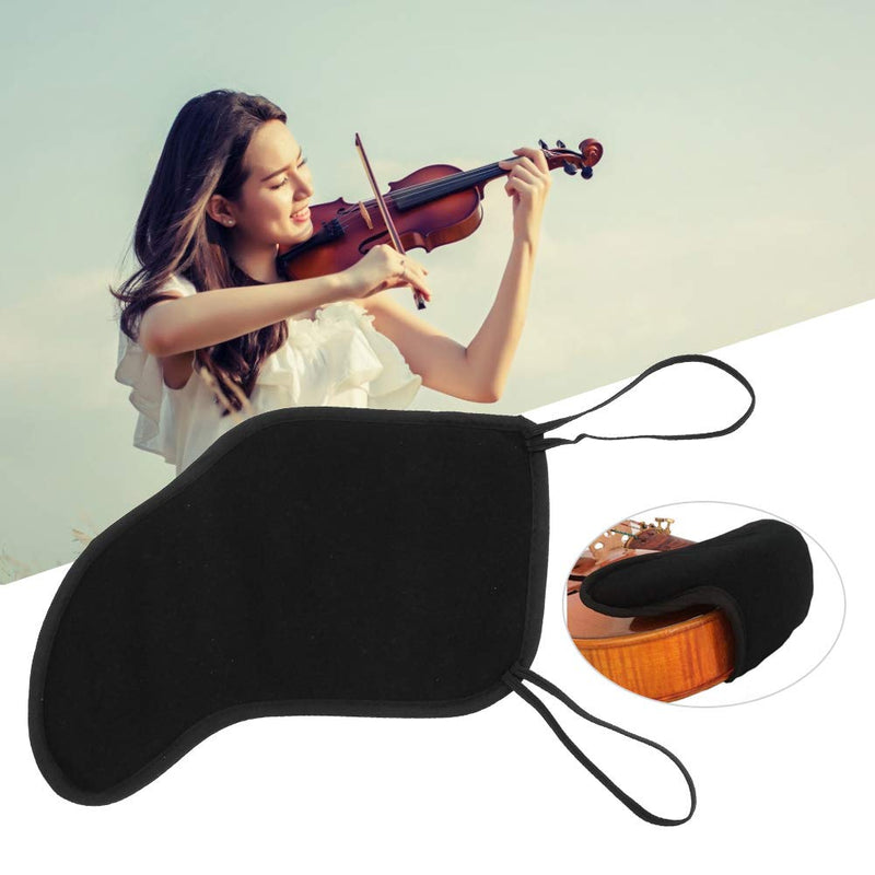 Violin Shoulder Rest for Violin 4/4-4/3, Soft Cotton Sponge Violin Chin Rest Pad, 4/3 4/4 Violin Accessories, Black Flannelette Violin Cover Protector