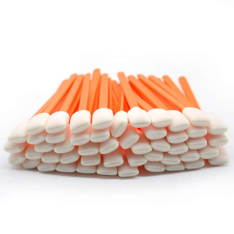 Wellgler's 5.11" Foam Cleaning swabs, for Electronics, Cameras, Optical Lenses or Inkjet Printers, Print Heads Cleaning（50pcs） orange 50