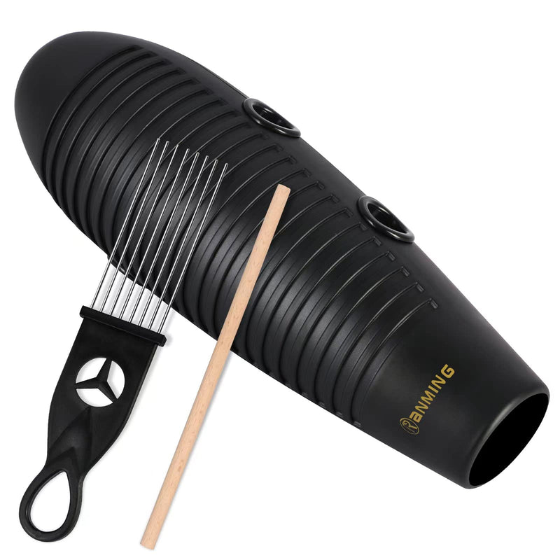 [AUSTRALIA] - Guiro Instrument,3.9x13 Inch Super Guiro,Fish Shaped Latin Percussion Instrument with 2 x Guiro Scraper Musical Training Tool for Beginners and Music Lover Black. 