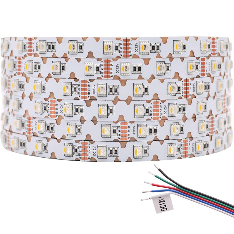 [AUSTRALIA] - 12V 4in1 RGBW LED Strip Lights 360° Bending S Shape RGB+6000K Daylight 16.4ft 240LEDs Dimmable RGBW Color Changing LED Light Strips for DIY Letters Irregular Lighting (RGB+6000K) 