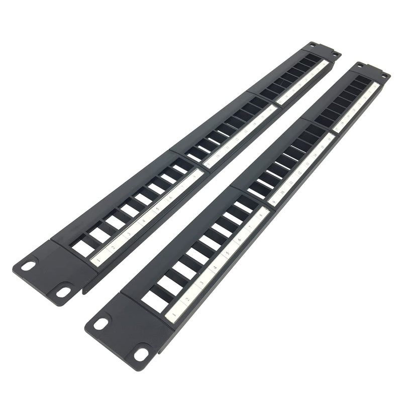 2 Pack of 24 Port Blank Keystone Patch Panel-1U Rackmount or Wall Mount UTP Patch Panel for Keystone Jacks-19-inch Multimeadia Patch Panel