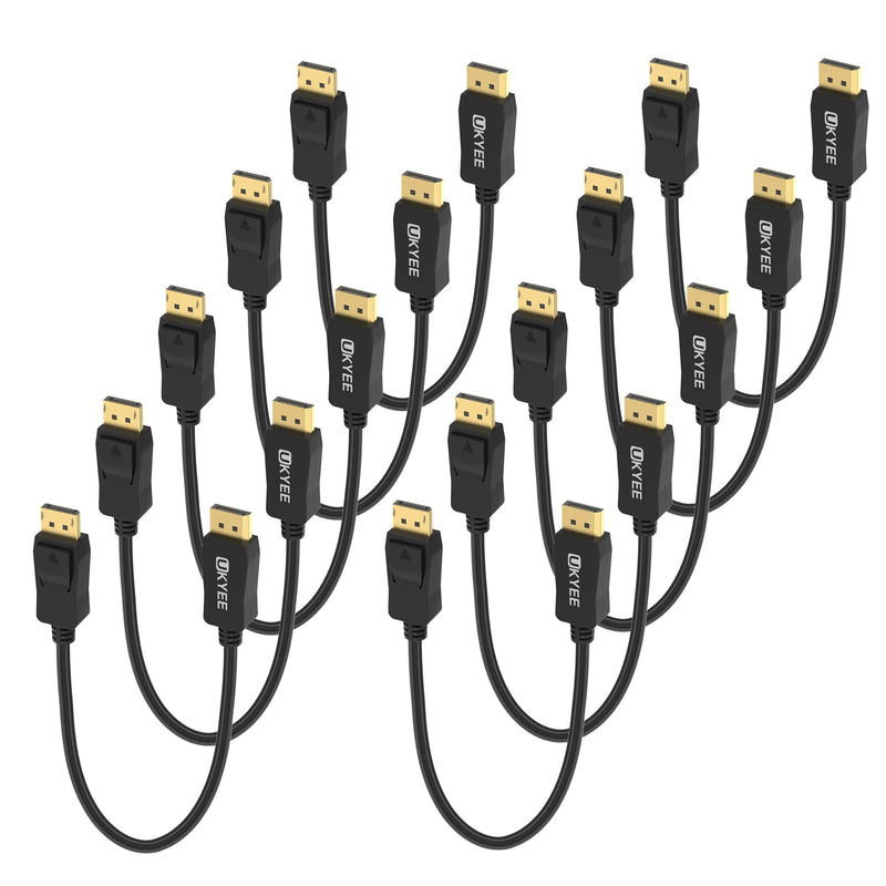 DisplayPort Cable 1 feet 10-Pack, Short Display Port(DP) to DP Cord 1ft [1440P@144Hz,V1.2 ] Black