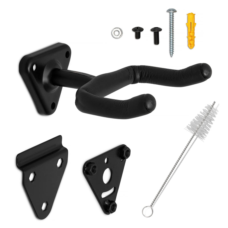 Wall Mounted Trumpet Holder - Black Metal - Hanging Display or Storage - for Yamaha and Bach - Complete with Instrument Cleaning Brush