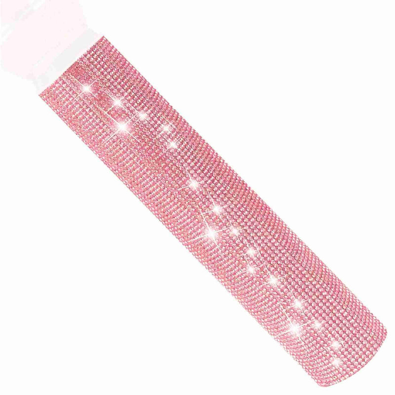 rhinestone Handle Cover for Wireless Microphone, Sparkly Crystal Mic Sleeve for Live Singing, DJ, Karaoke, Party, Wedding, Streaming Video Shooting (Rose Gold)