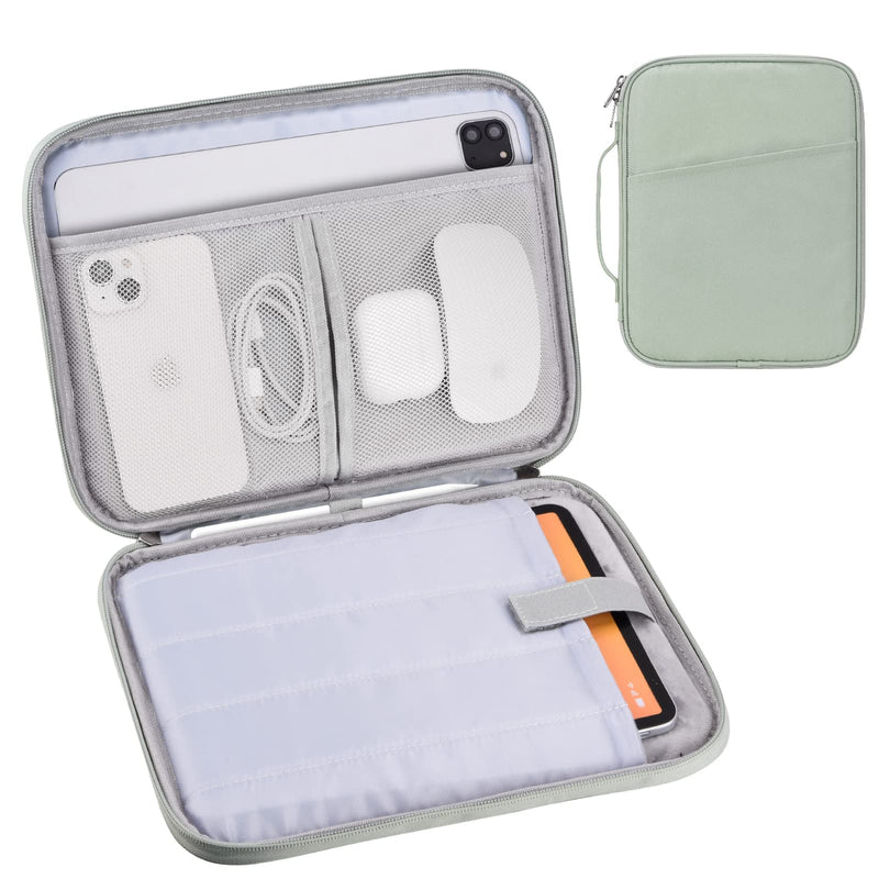 9-11 Inch Tablet Carrying Case, Padded Protective Travel Sleeve Bag for iPad Pro 11, iPad 10.9 (10th Gen), iPad Air (5/4th Gen), Galaxy Tab S9/S8 (Mint Green-11) Mint Green11 9-11