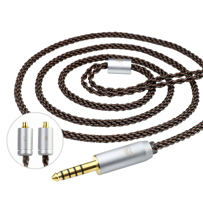okcsc MMCX Cable Replacement Upgrade for Shure SE215, SE315, SE425, SE535, SE535LTD, SE846, AONIC3, AONIC4-8 Core OFC Audio Cable, MMCX Connector, 4 Feet Length with 4.4mm Plug
