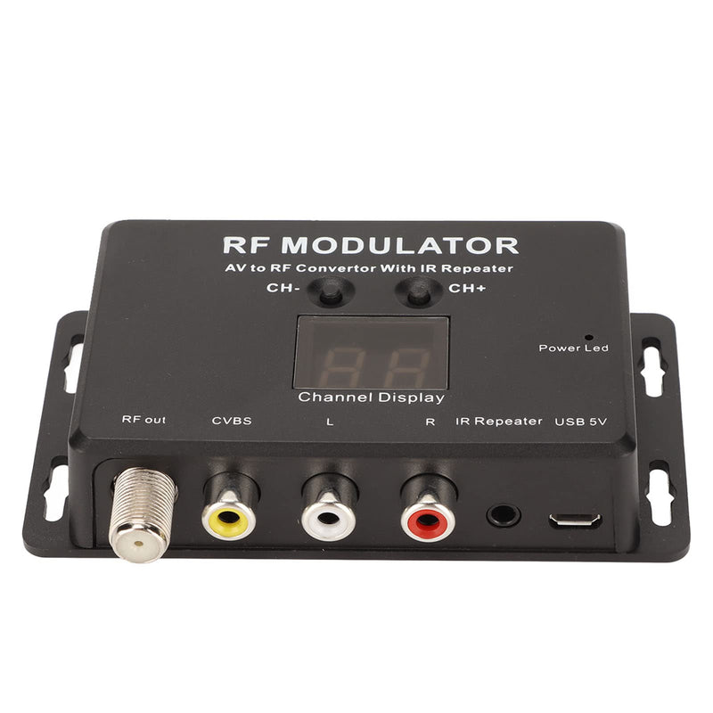 UHF Modulator, Mini AV to RF Modulator, UHF TV Link Modulator AV to RF Converter, AV to RF TV Modulator with Channel Display, Support PAL NTSC, for Set Top Box, DVDs