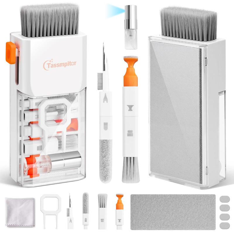 Laptop Cleaning Kit Keyboard Cleaner, Keyboard Cleaning Kit Electronics Cleaning Tool for MacBook iPad Phone iPhone Pro, Brush Tool for Tablet, Computer, PC, TV Camera Lens Computer Vacuum Keyboard Bright White