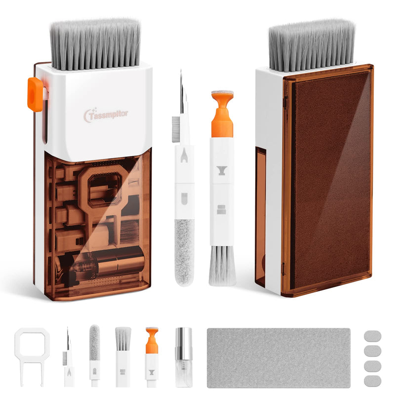 Electronics Cleaning Kit for Laptop - Screen Keyboard of Phones, 10 in 1 Cleaner Tool, Keyboard Dust Cleaning Brush with Putty for PC TV Phone Computer with Patent Coffee Brown