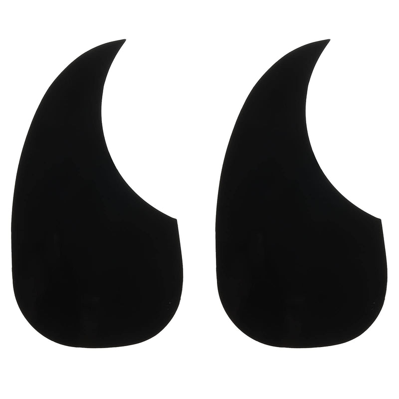 MECCANIXITY Acoustic Guitar Pickguard Fit 41 Inch Self Adhesive Left Handed Acoustic-Electric Guitar Parts Water Drop Shape Black 2 Pack