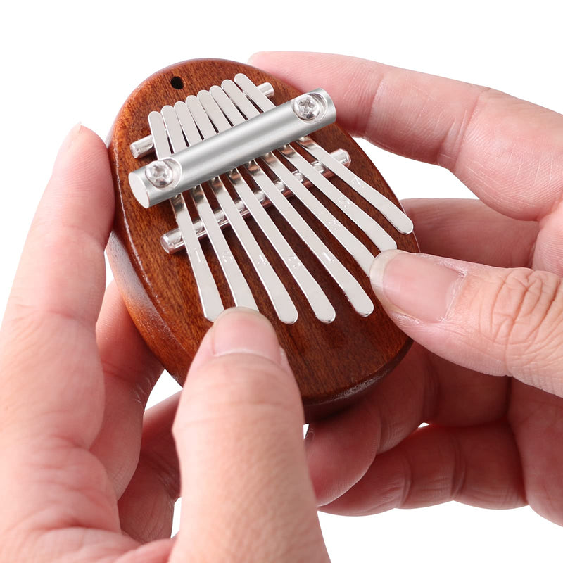 EASTROCK 8 Key Mini Kalimba, Finger Thumb Piano with Accessory Pendant Gift, Exquisite Finger Piano Ornaments Christmas Gift for Kid Adult Beginners woodR