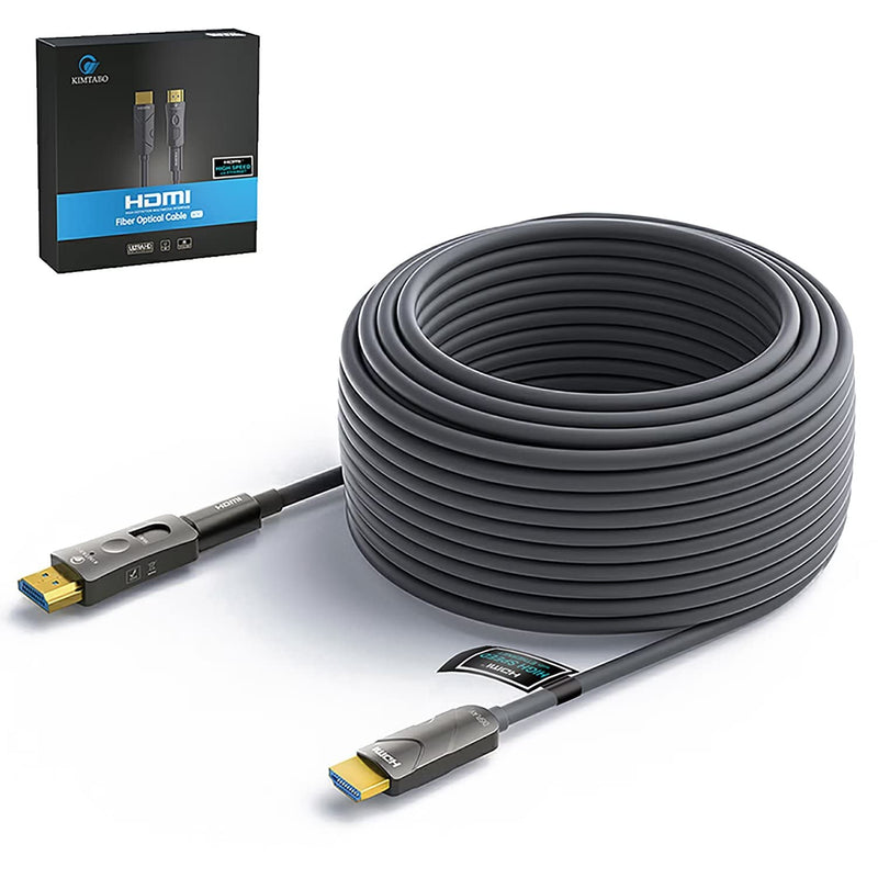 Fiber Optic HDMI Cable - 50ft, 4K@60Hz, HDMI to HDMI & Micro HDMI, HDR10, ARC, 3D, Slim for Laptop, Camera, PS4, Projector, TV 50 feet Micro HDMI & HDMI to HDMI Grey