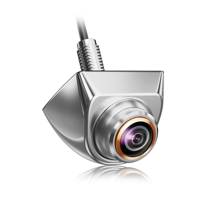 HD Backup/Front/Side View Camera with Gold Rim, GreenYi AHD 720P Reverse Rear Cam for Car, SUV, RV, Trailer, Camper, Van, Pickup, Metal Shell, Adjustable Fisheye Lens, 170 Degree Viewing Angle(Chrome) Chrome