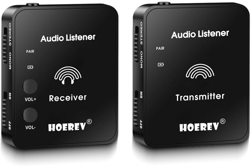 Hoerev Wireless in Ear Monitor System Studio Equipment Professional System Transmitter Guitar System with Rechargeable Battery for Studio Band Rehearsal Live Performance Camera Record 1 set of receiver and transmitter