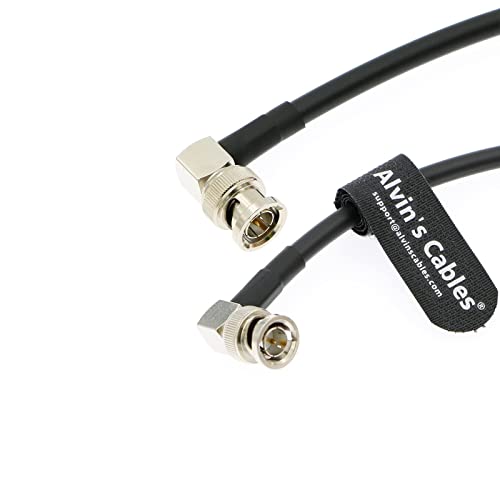 12G BNC-Coaxial-Cable Alvin's Cables HD SDI BNC Male to Male L-Shaped Original Cable for 4K Video Camera 1M Black Right Angle 1m/3.3ft