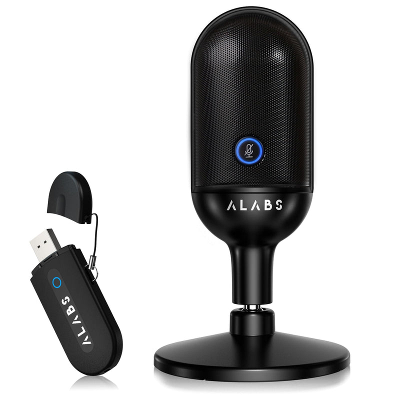 USB Wireless Cardioid Condenser Microphone for Podcast,Gaming and Home Office,100ft Signal Transmission Distance,Streaming Mic with LED Quick Mute Indicator and Noise Cancelling for PC,Mac