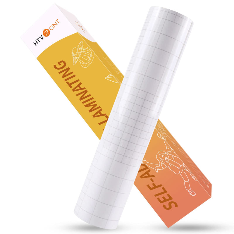 HTVRONT Clear Self-Adhesive Laminating Vinyl Roll-12"x30FT Non Thermal Laminating Film,No Machine Needed Clear Vinyl Laminate for Stickers 12*30ft Feet