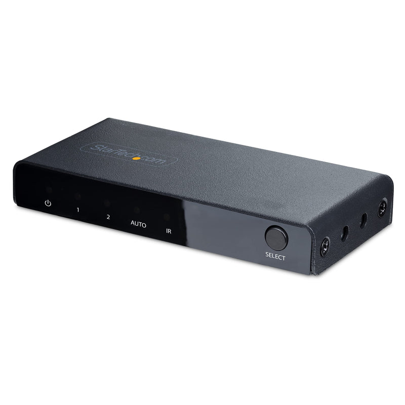 StarTech 2-Port 8K HDMI Switch, HDMI 2.1, 8K 60Hz, 4K 120Hz, HDR10+, Remote | Auto & manual source switching, 2 in 1 out, Power adapter & remote included, USB powered, 7.1-channel audio 2 port