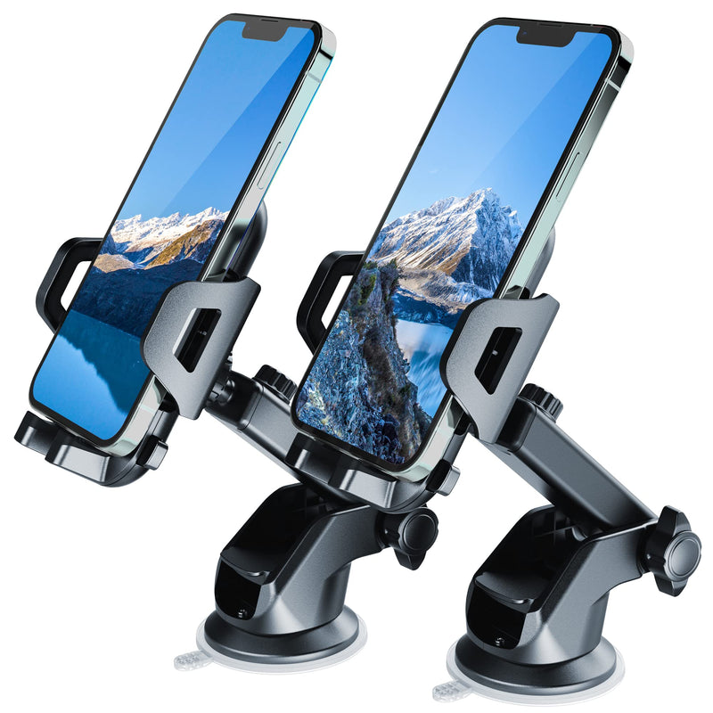 [AUSTRALIA] - BEATYLIFE Car Phone Holder Mirror Shower Phone Holder, 2 Pack Reusable Non-Residue Phone Mount for Kitchen Bathroom Wall Makeup YouTube Video TikTok, Compatible with All Phones 
