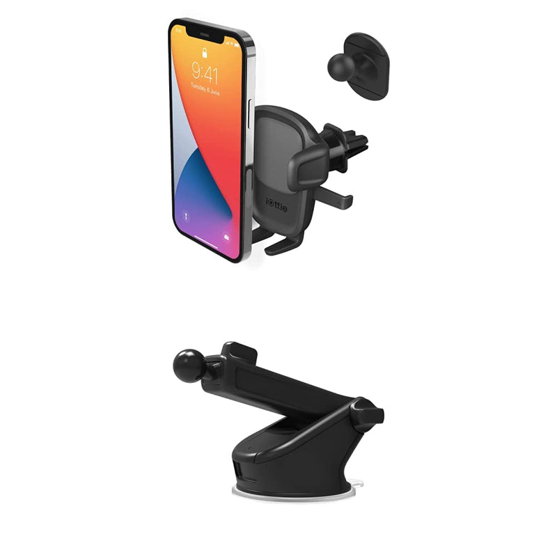 iOttie Easy One Touch 5 Air Vent & Flush Mount Combo with Extra Dash Mount Base & Dash Pad - Universal Car Mount Phone Holder for iPhone, Google, Samsung, Moto, Huawei, Nokia, All Other Smartphones