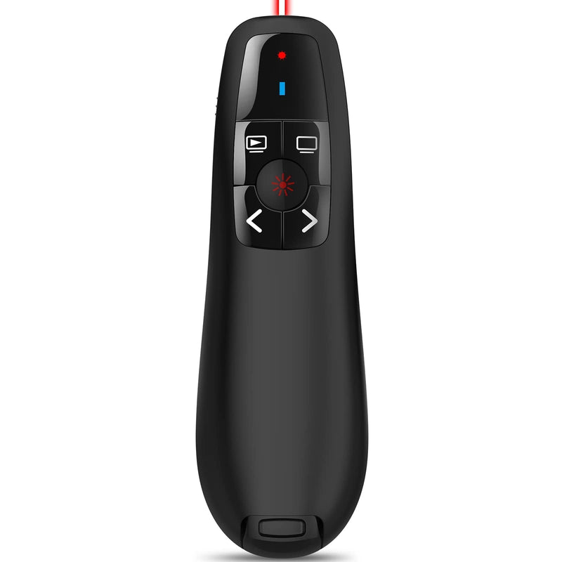 Wireless PowerPoint Remote Presentation Clicker: Battery Operated Presenter PPT Slide Advancer with Red Pointer | 100Ft Control Range | Plug & Play via USB | Ergonomic Design - Universal Compatibility USB-1 Pack