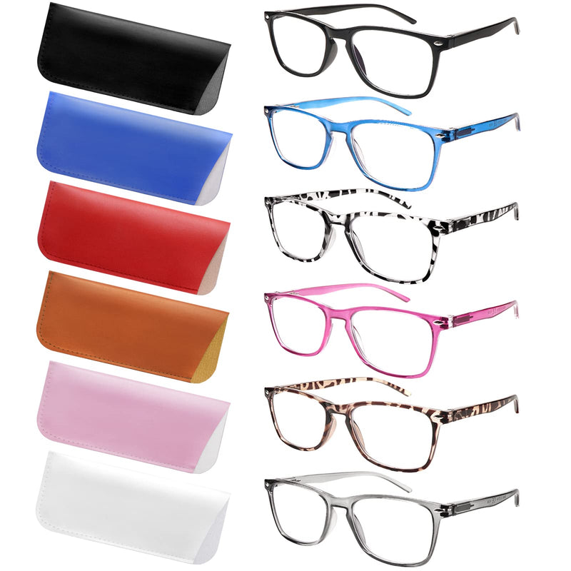 6 Pack Reading Glasses for Women Men, Spring Hinge Eyeglasses Blue Light Blocking Anti Eyestrain Computer Readers 6 Mix C1 1.5 x