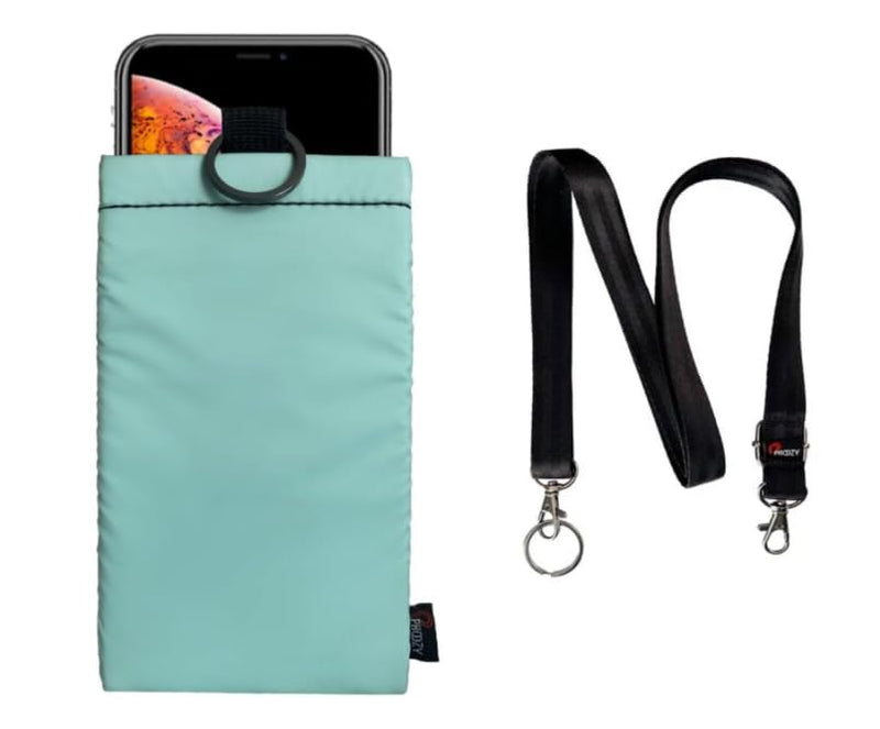 PHOOZY Thermal Phone Case - Apollo II Series : Cell Phone Pouch with AGION Lining Prevents Overheating, Extends Battery Life, Provides Drop Protection (Large - Mint) with Cross Body Strap