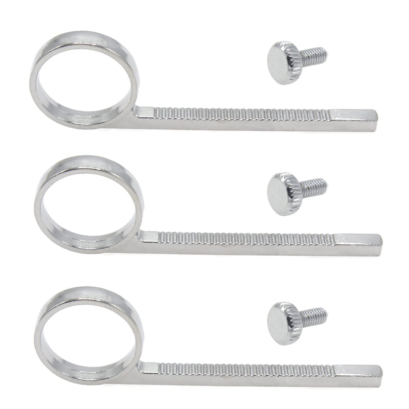 3pcs Silver Copper Trumpet Slide Finger Ring, Trumpet Valve Pull Ring with 3 Screws, 3 Inch Length Trumpet Slide Finger Ring, Trumpet Accessories Compatible with Yamaha Trumpet