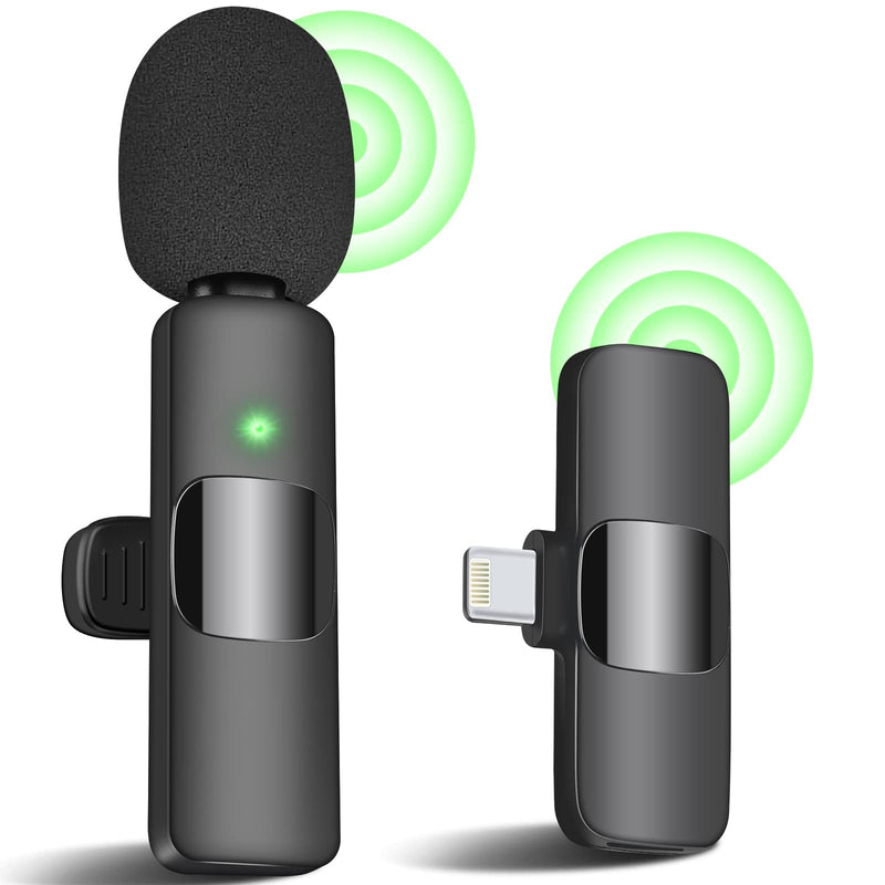 [AUSTRALIA] - IIQ Wireless Lavalier Microphone for iPhone, Mini Professional Wireless Lavalier Microphone, Wireless Clip Mic, Tiny Lapel Microphone for iPad, for Video Interview Podcast, Facebook, YouTube 1Single Mic 