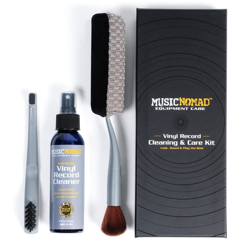 [AUSTRALIA] - MusicNomad Next Level Vinyl Record Cleaning & Care Kit - 6 'n 1 Includes Large 120ml Cleaner Solution, Clean/Dry/Dust Brush, Stylus Cleaner Brush, Premium Pad Cleaner & Storage Box (MN890) 