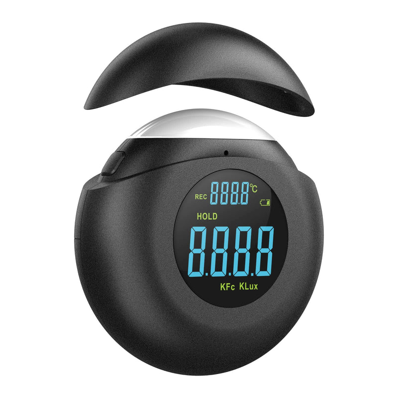 [AUSTRALIA] - Light Meter Digital Illuminance Meter Handheld Ambient Measurer with 360° Detector, Measurer with Range up to 200,000 lux with LCD Display, Light Meter for Factories, Warehouses, Offices balck 