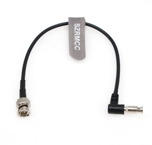 SZRMCC High Density HD Right Angle Micro BNC Q4 to Standard BNC 75 Ohm UHD 4K Video Coaxial Cable for Blackmagic Video Assist 5″ 12G-SDI HDR Monitor (45cm) 45cm