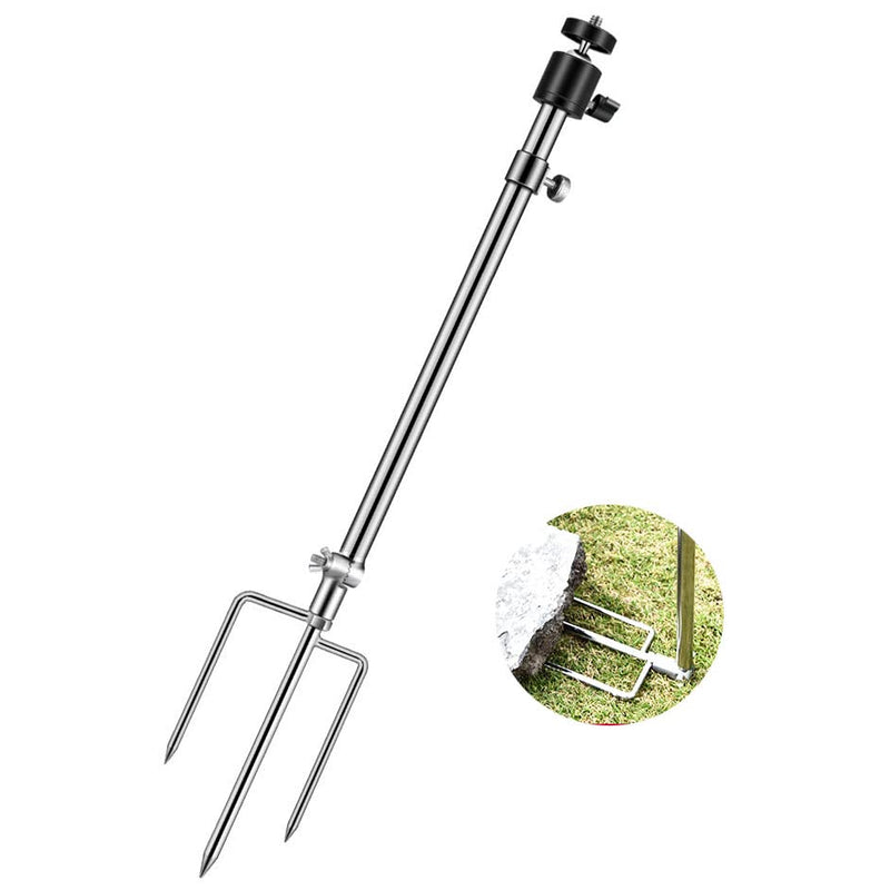 1 Pack Trail & Game Camera Stand Thick Foldable Stainless Steel Bracket 360° Adjustable Universal Thread Connection 1/4''-20 (6 mm) for Trail Camera Deer Cam Accessories Silver