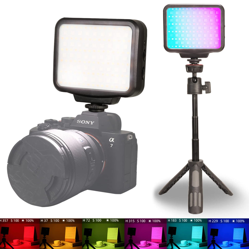 10W Power RGB Video Light, LED Color DSLR Camera Light,2500K-9900K/ 5200mAh/CRI 95+/21 Scene Modes/Type-c Rechargeable Portable Fill Photography Lighting,for Vlogging, Photography, YouTube, TikTok.