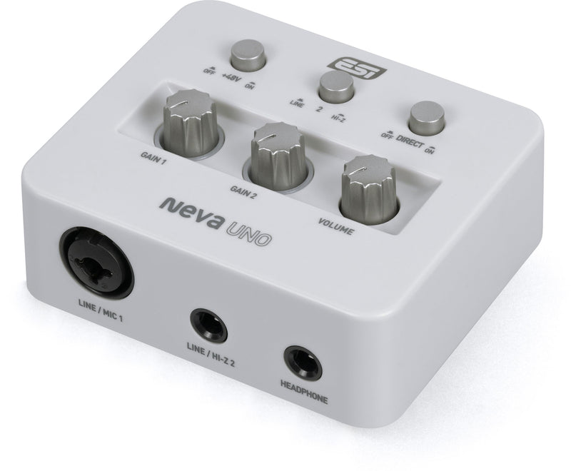 [AUSTRALIA] - ESI Neva UNO | Professional 24-bit/192kHz 2x2 USB Audio Interface for PC and Mac with XLR, Line, and DI Inputs, Podcasting, and Streaming, Perfect for Guitarists, Music Production Software Included 