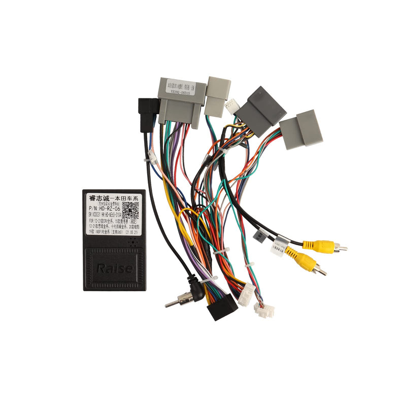 16PIN Stereo Wiring Harness for Honda CRV 2.4L 2015-2016 Civic Fit | Retain Factory LaneWatch, Backup Camera, USB and Steering Wheel Controls, For Android Head Unit Plug & Play Easy Install CAN021-R for High Config