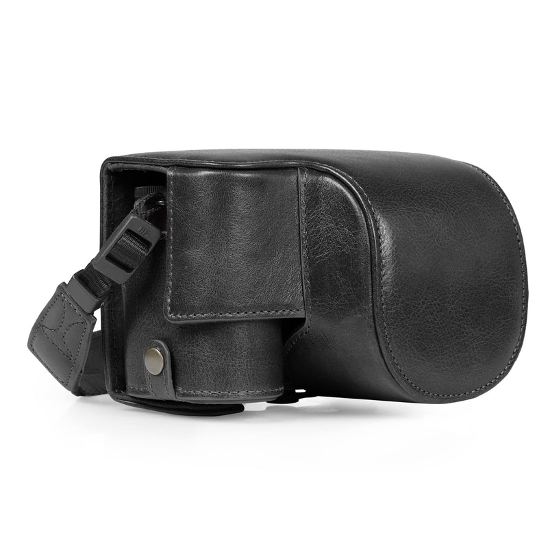 MegaGear Ever Ready Genuine Leather Camera Case Compatible with Nikon Z30 (16-50mm)(Black) Black