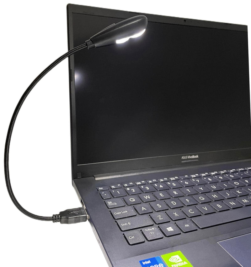 [AUSTRALIA] - LED USB Reading Lamp Light with 2-Brightness Dimmable Setting, Flexible Gooseneck USB Light for Notebook Laptop Keyboard, Powerbank(On/Off Switch, 1 Black+1 Mini USB Light) 