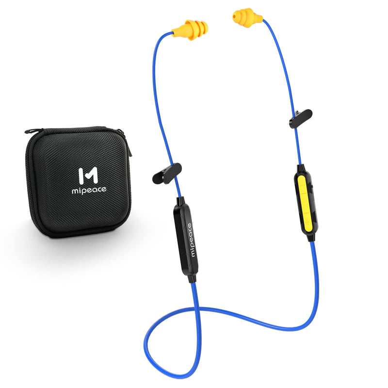 MIPEACE Bluetooth Work Earplugs Headphone,Wireless in-Ear Noise Isolating Earbuds,29dB Noise Reduction Headphone with Control,19+ Hours Battery for Lawn Mowing Safety Industrial Construction(Black) Black