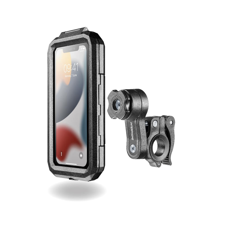 Interphone, Quiklox Universal Mobile Phone Waterproof Hardcase for Motorcycle, Bike and Car, Universal Waterproof Hard Case Smartphone with Protections on Screen and Corners, with Anti-Slip Straps UNI KIT