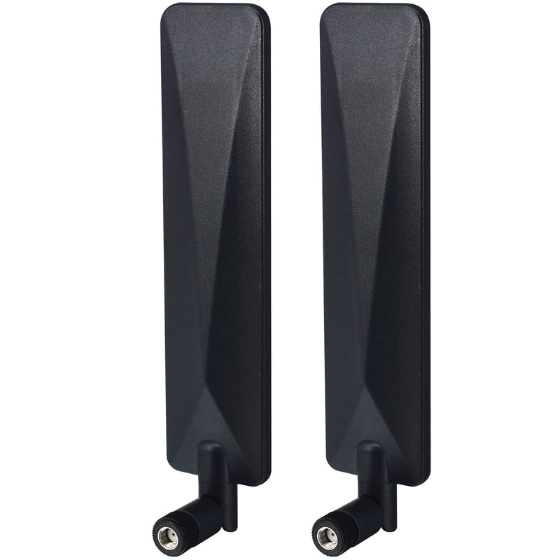 onelinkmore Dual Band WiFi Antenna 2.4GHz 5GHz RP-SMA Male, 2 Pack | Two dual-band antennas with RP-SMA male center sockets for compatible WiFi devices