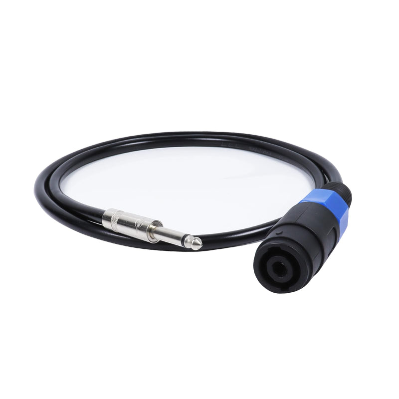 Pack of 1 3.3 Feet Speakon Female to 1/4" Male Cable - 1 Pack 1-Meter Pro Audio Patch SpeakON Jack Connector to 1/4-Inch (6.35mm) TS Speaker Interconnect Wire 1-Pack