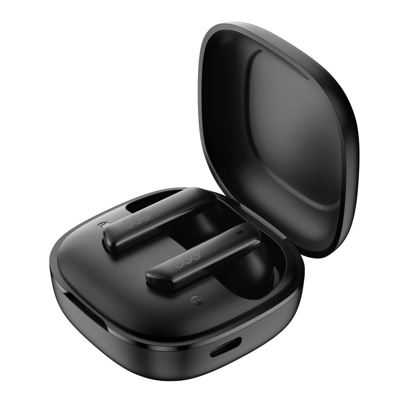 QCY HT05 Multi-Mode Active Noise Cancelling Wireless Earbuds, AI-Enhanced Calls Bluetooth Headphones with 6 Mics, Anti-Wind Noise, Transparency, App for Custom EQ, 30H Playtime, Bluetooth 5.2 Black