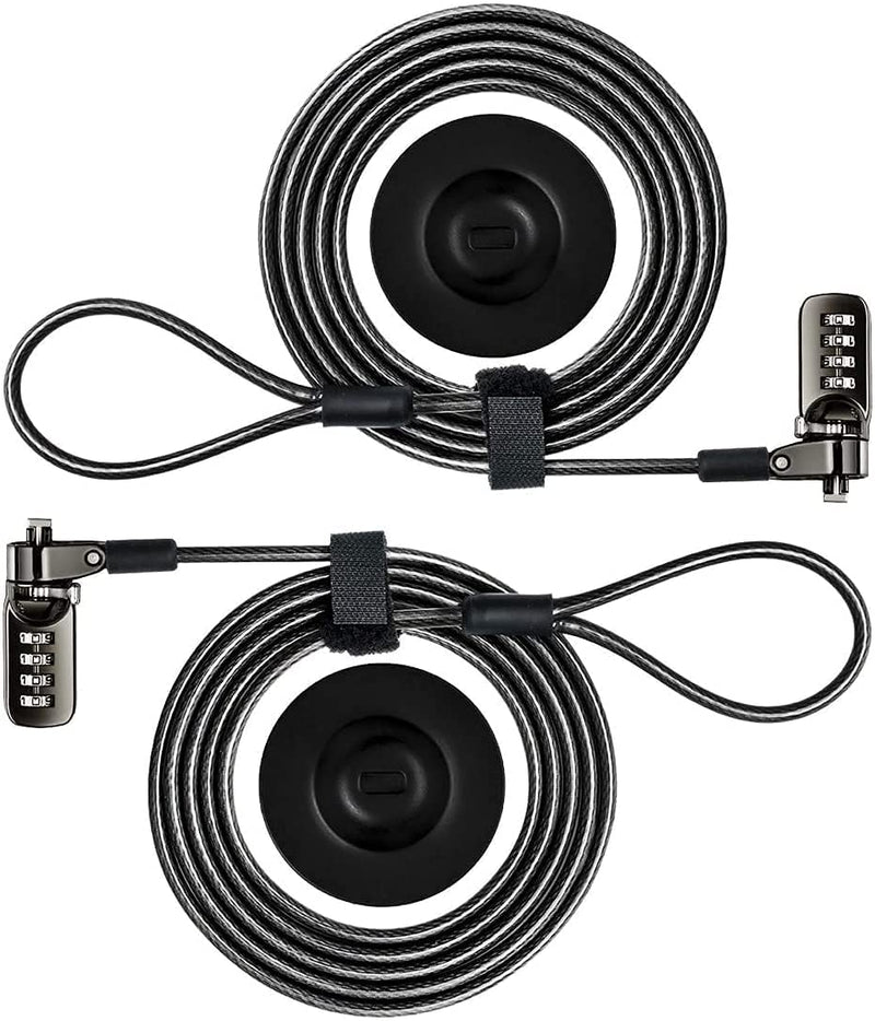 I3C Laptop Cable Lock, 4 Digital Combination Lock, Security Computer Cable Lock, Anti Theft Combination Lock for iPad Tablet Laptop MacBook Dell HP Lenovo Samsung Android and Other Device (2set) Universal Combination Lock-value set (2pcs) password+black
