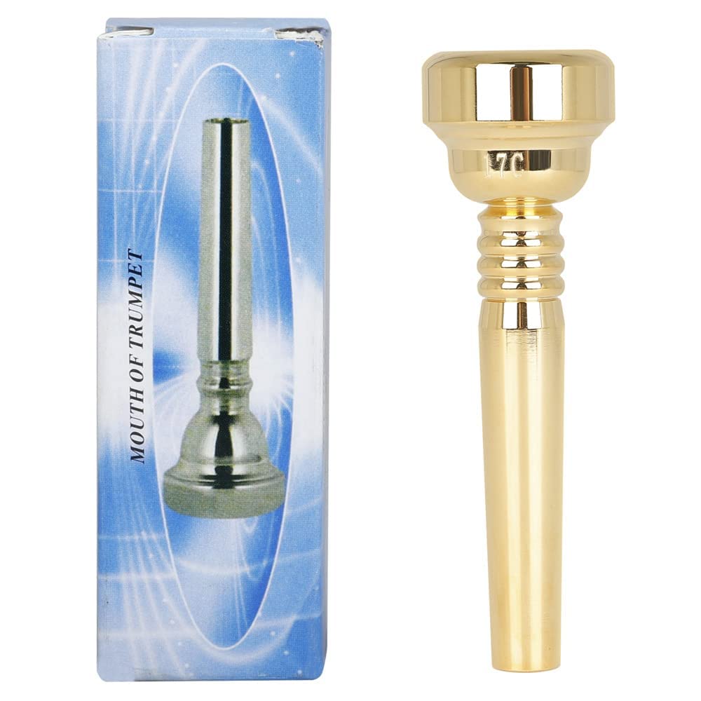 OriGlam Trumpet Mouthpiece 17C Brass Gold Plated Mouthpiece Replacement Part for Brass Wind Musical Instrument Parts